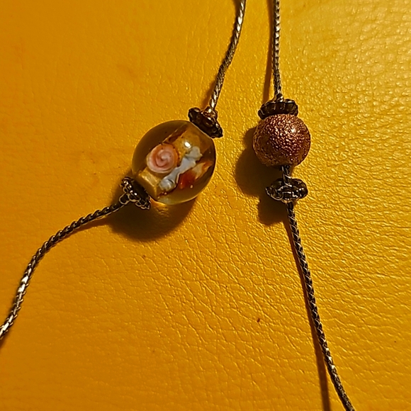 Gemstone, Glass Beads, Sterling Silver Metal Beads, Sterling Silver, Long 76 In. - Picture 5 of 9